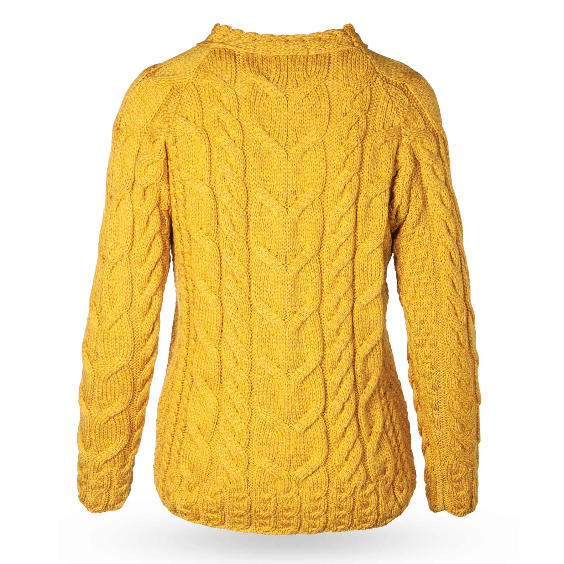 Aran Cable Knit Sweater- Mustard Yellow