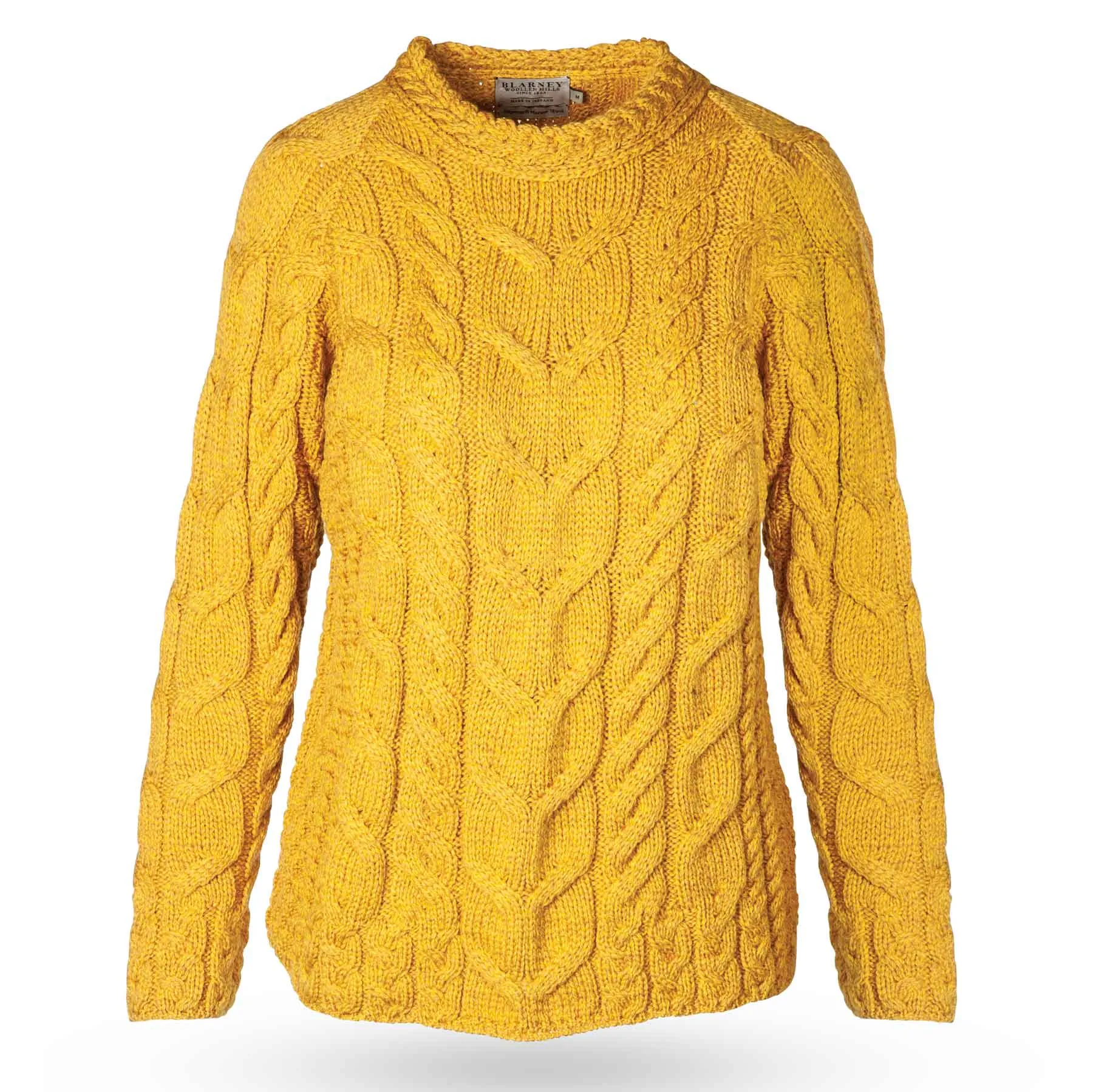 Aran Cable Knit Sweater- Mustard Yellow