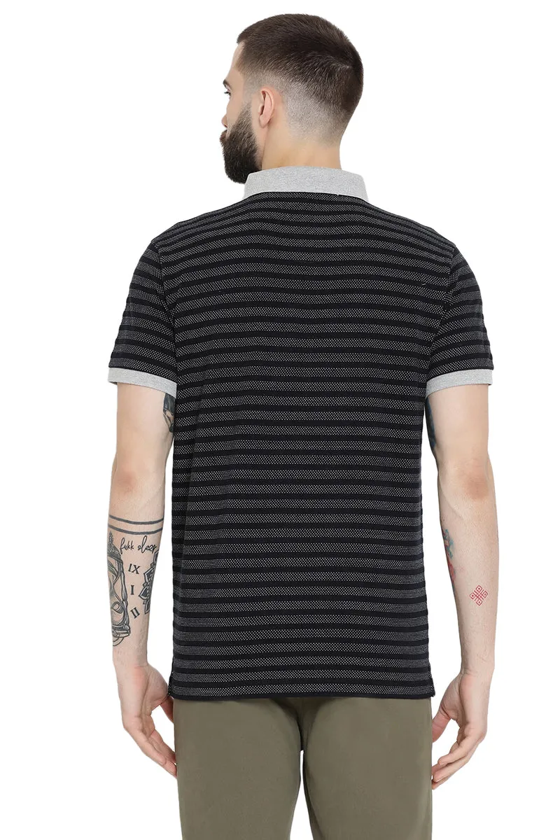 Axmann Self Striped Polo T-Shirt