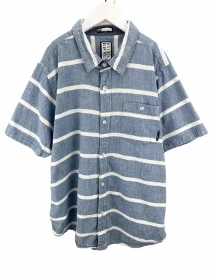 Billabong, Boys' Striped Chambray Shirt, Blue/White, Size L (14)