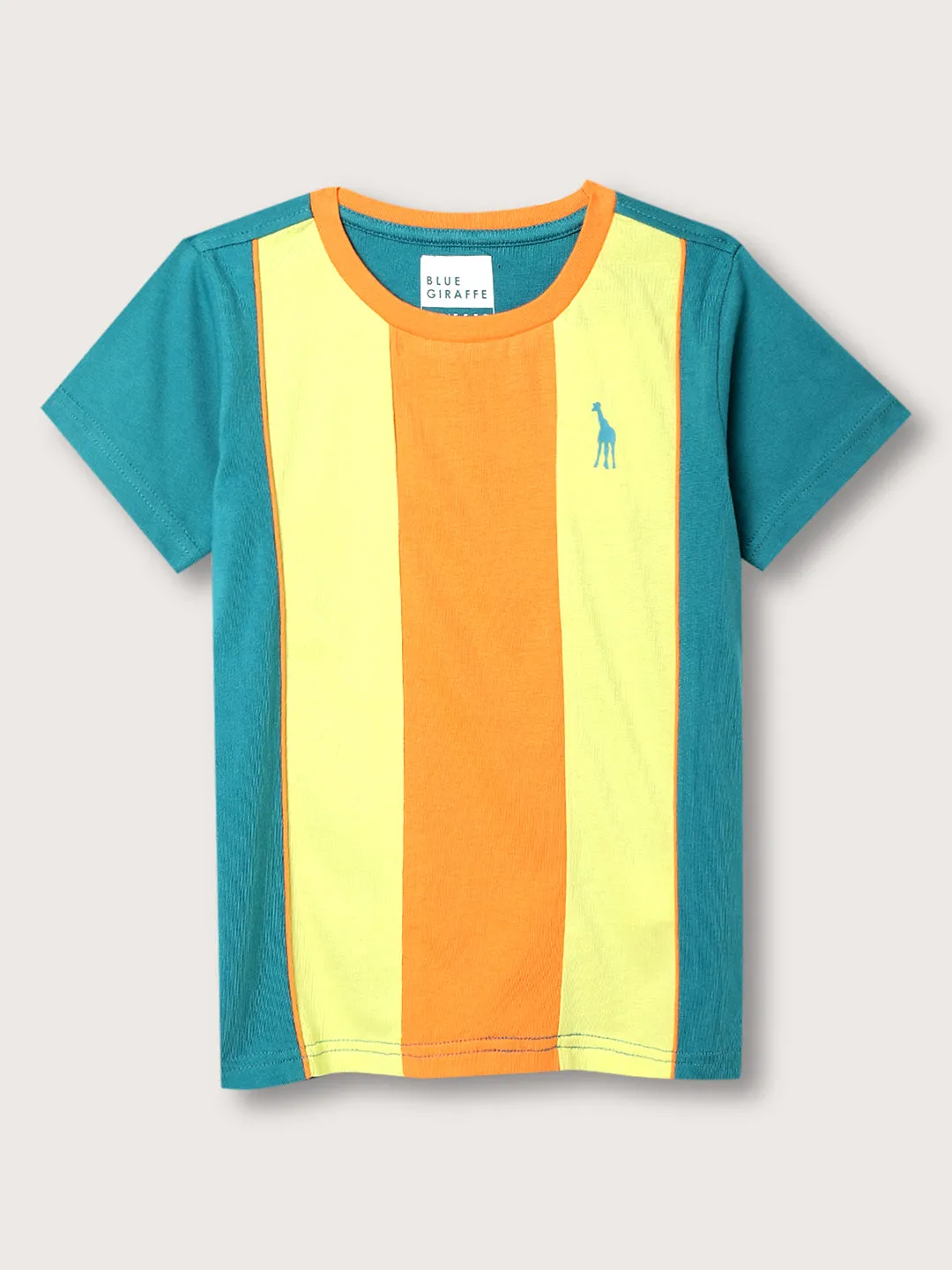 Blue Giraffe Boys Multi Striped Round Neck TShirt