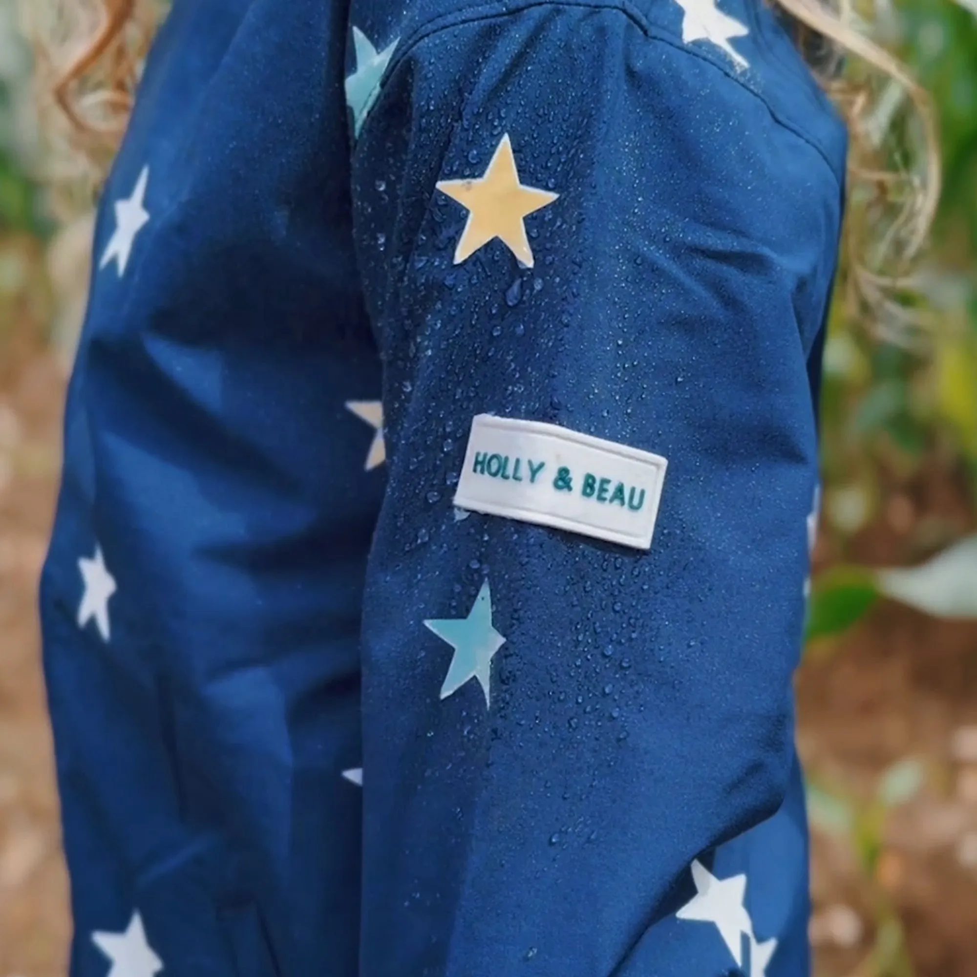 Blue Star Color Changing Kids Raincoat