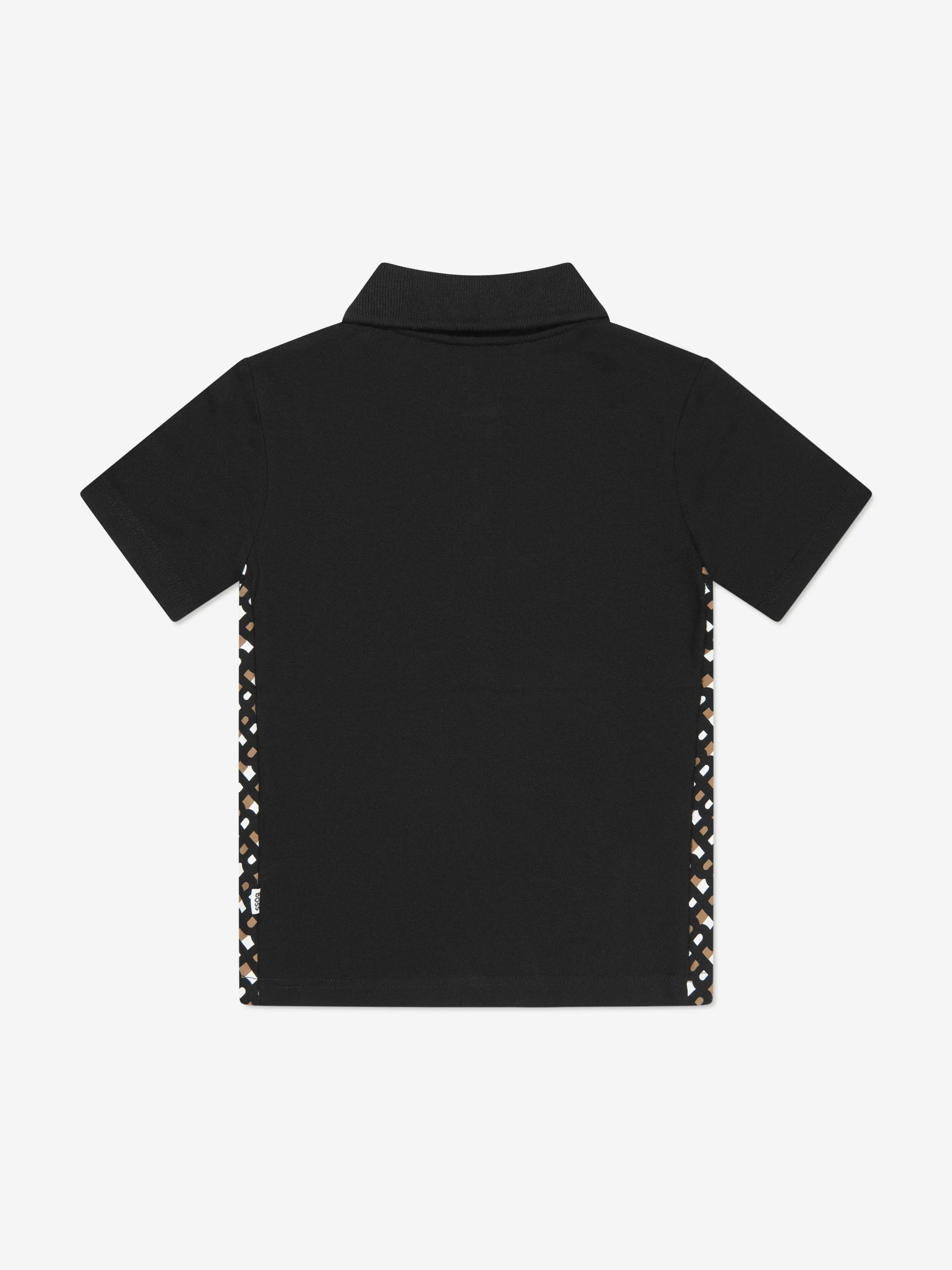 BOSS Boys Monogram Trim Polo Shirt In Black