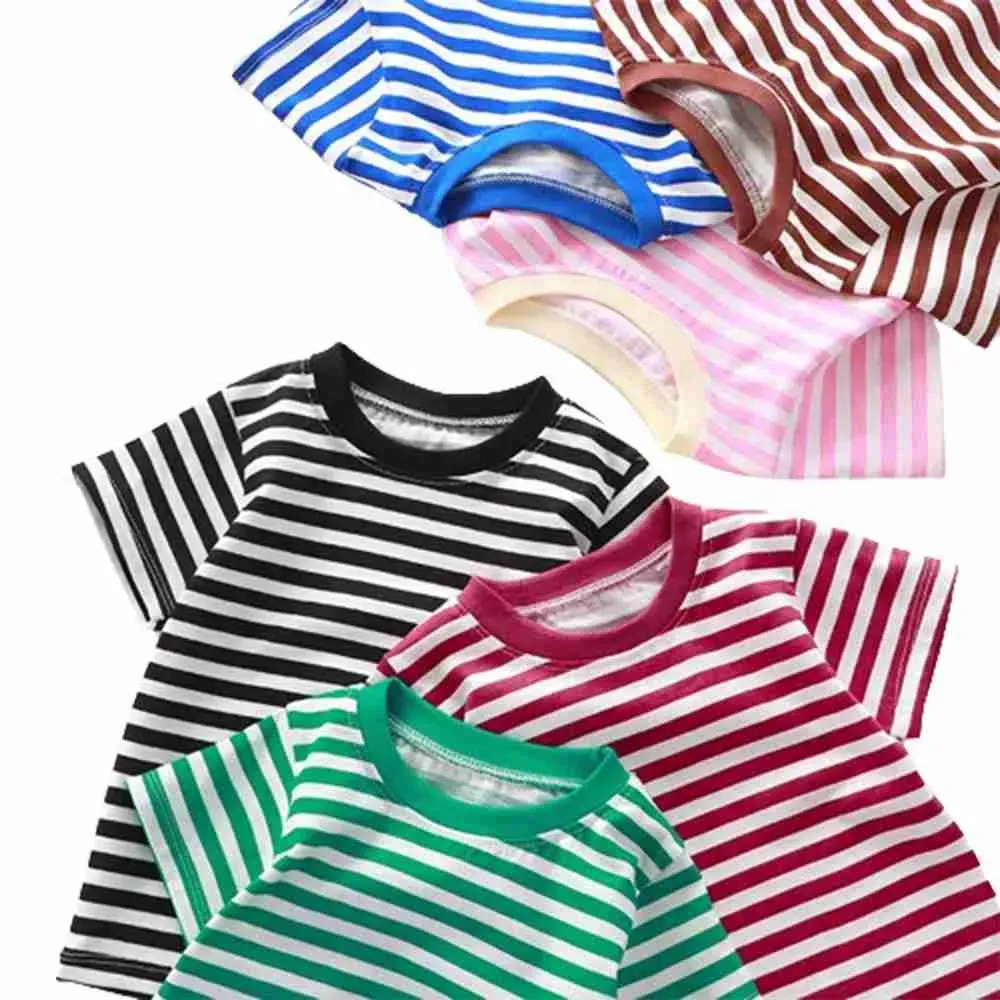 Boys and Girls Cotton Striped T-Shirts