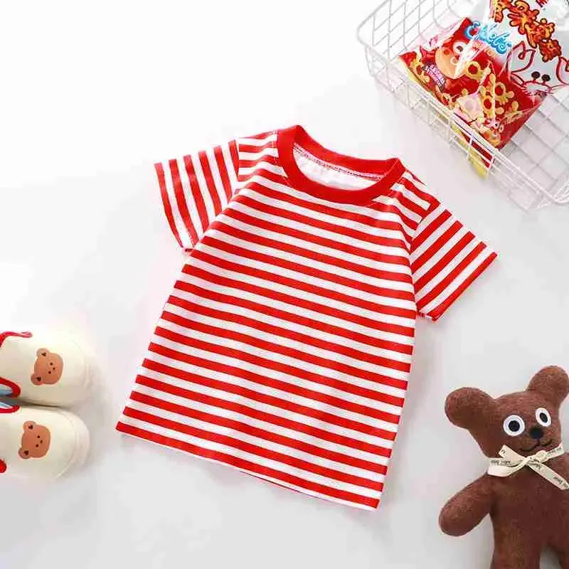 Boys and Girls Cotton Striped T-Shirts