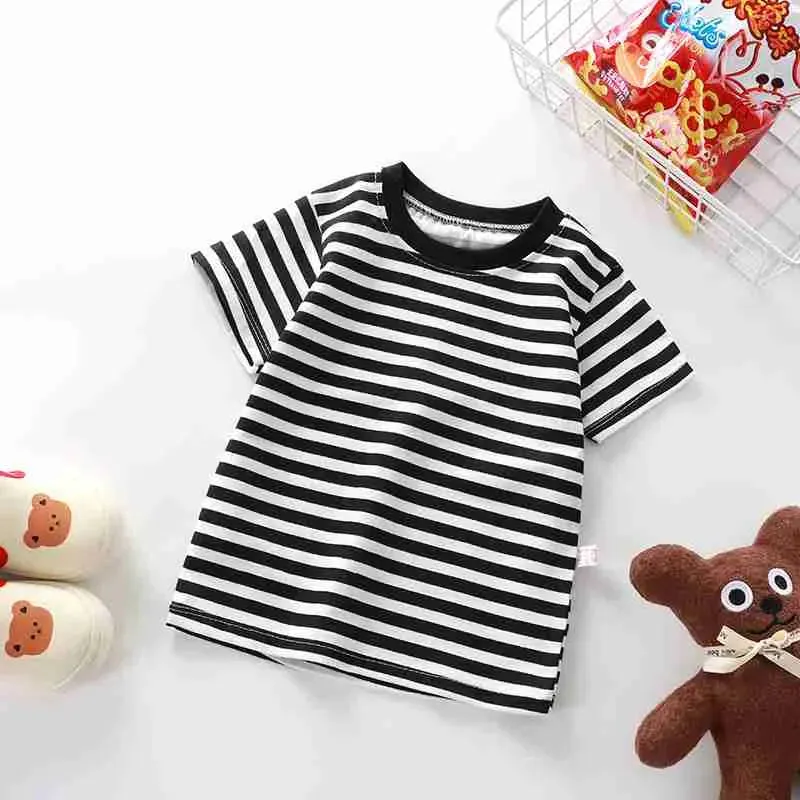 Boys and Girls Cotton Striped T-Shirts