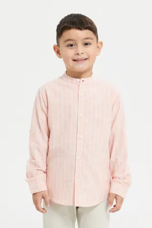 Boys Apricot Striped Shirt