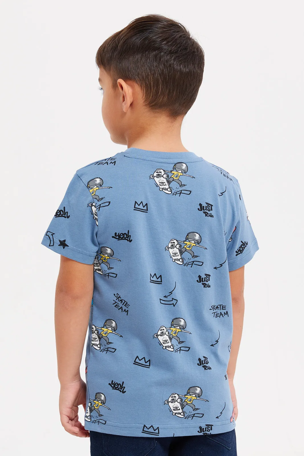 Boys Assorted Printed T-Shirt Set (Pack Of 3)