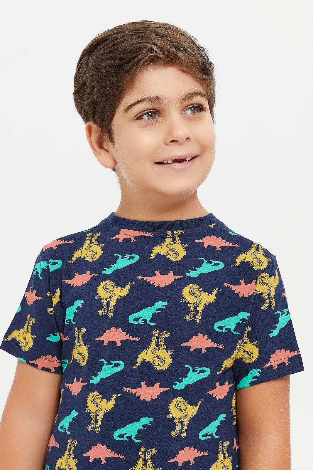 Boys Assorted Printed T-Shirt Set (Pack Of 3)