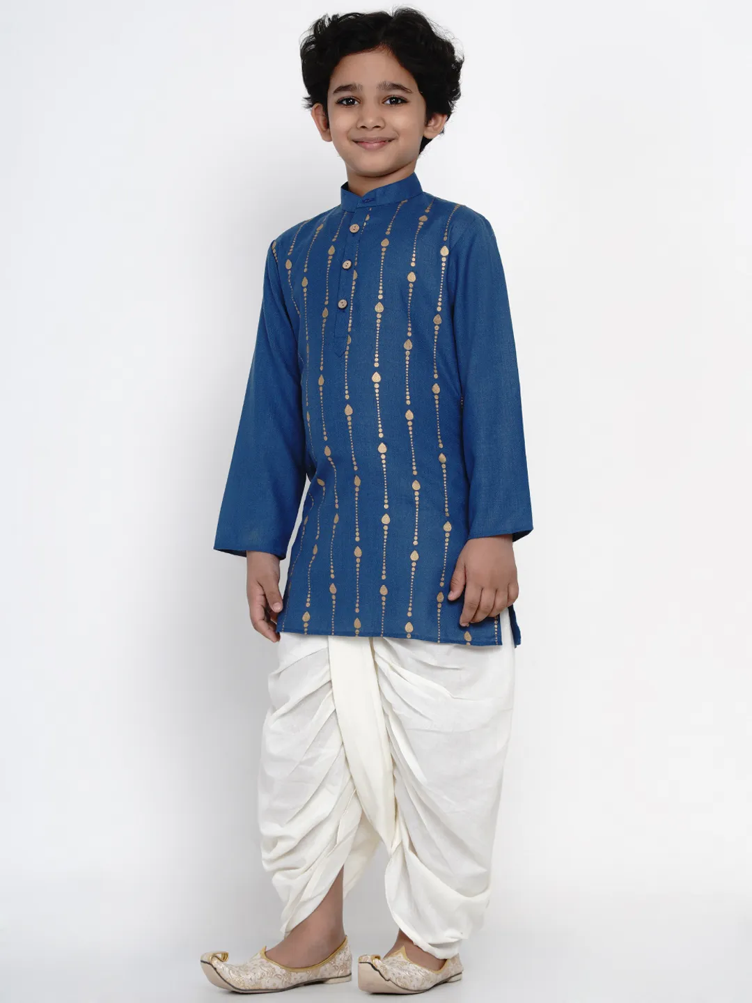 Boy's Blue & Offwhite Dhoti Kurta Set for Boys - NOZ2TOZ KIDS