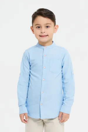 Boys Blue Mandarin Casual Shirt