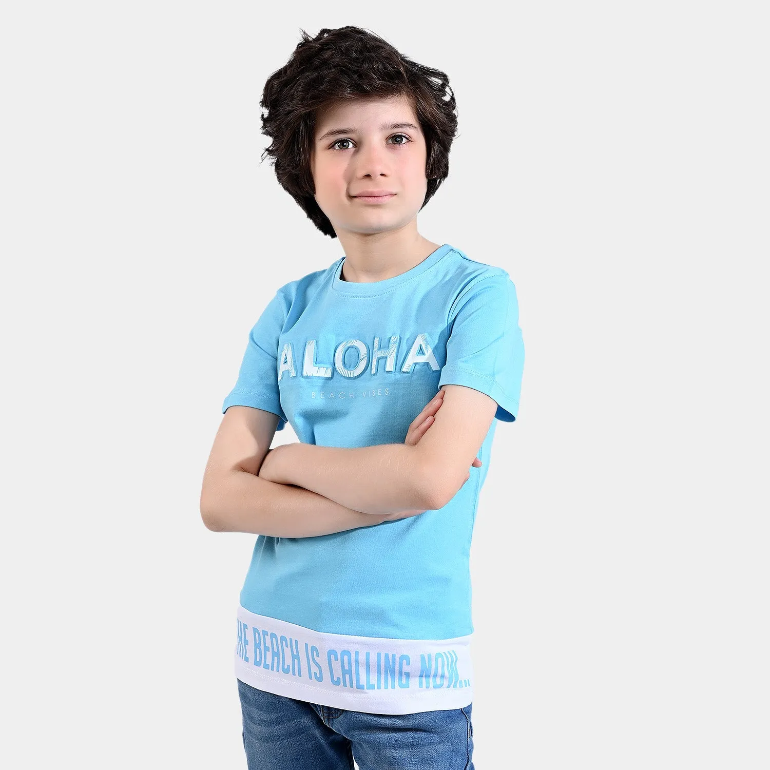 Boys Cotton Jersey T-Shirt H/S Beach Vibes