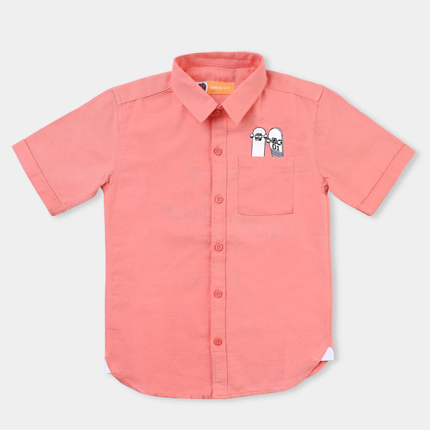 Boys Cotton Slub Casual Shirt H/S (Skate Boarding)-D.Flower