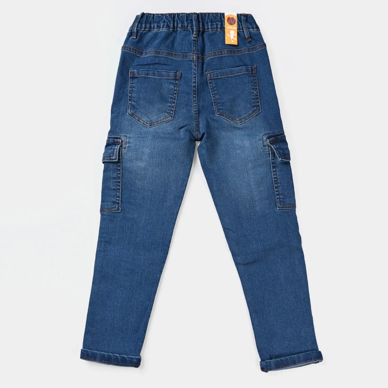 Boys Denim Stretch Pant Flip Reverse -Mid-Blue