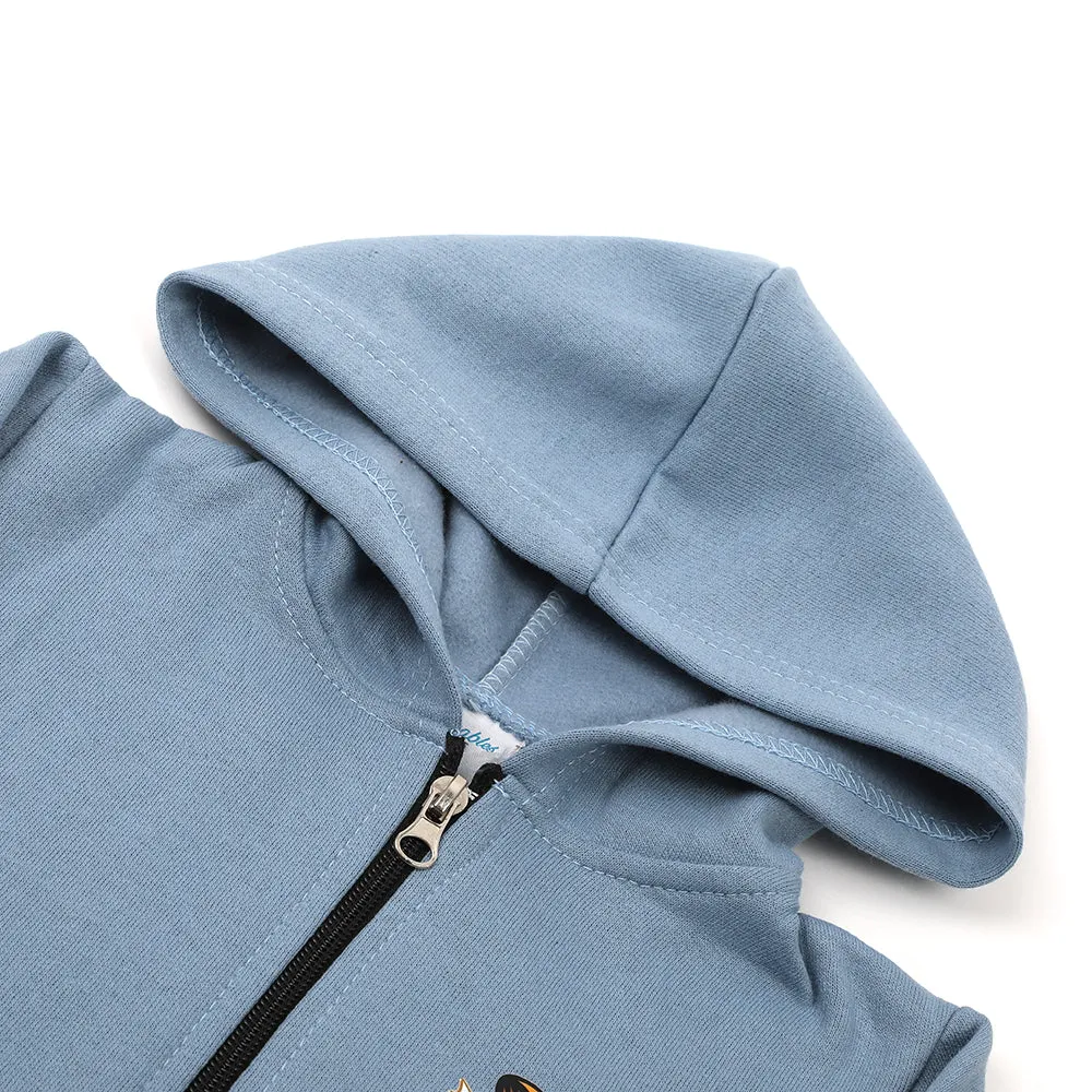 Boys Full Sleeves Hoodie - Steel Blue