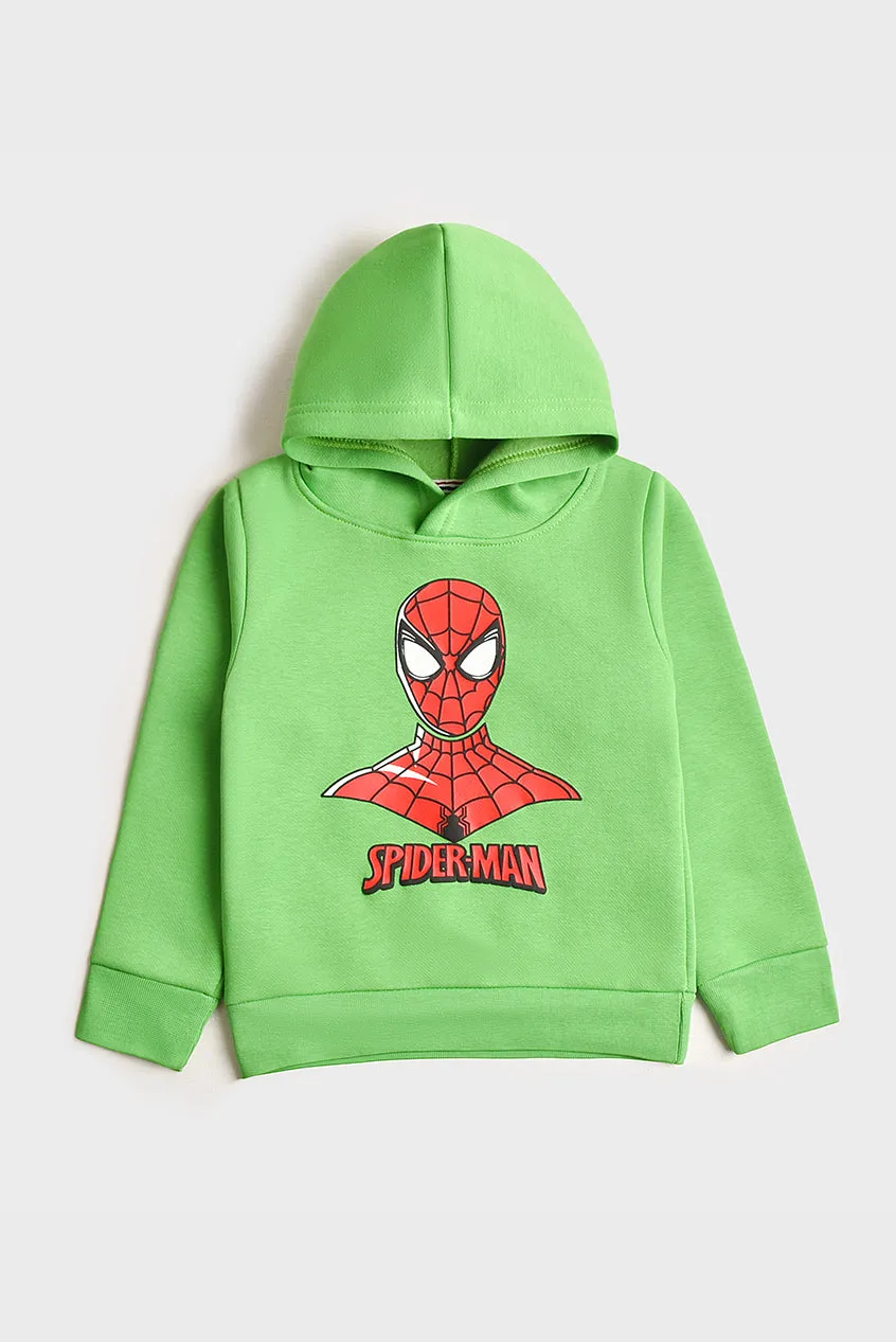 Boys' Green Fleece Fabric Hood