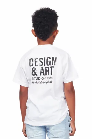 Boys Mancha White Graphic T-Shirt