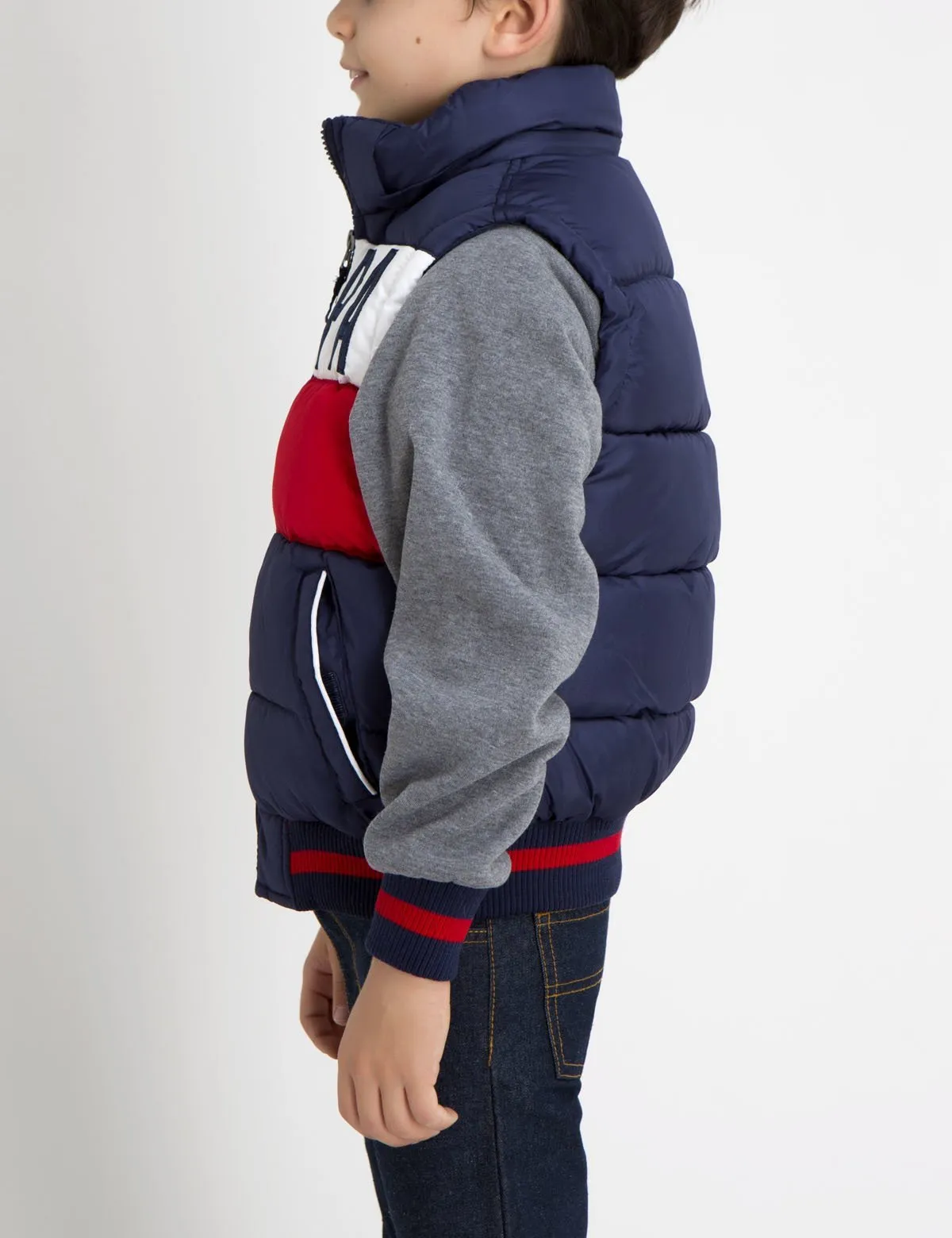 BOYS PUFFER VEST WITH SLEEVES