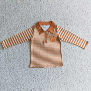 BOYS Pumpkin striped polo t-shirts BT0039