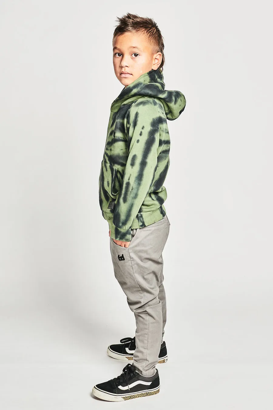 Boys Sweatshirt Munster Kids Timewrap Hoody - Green Dye