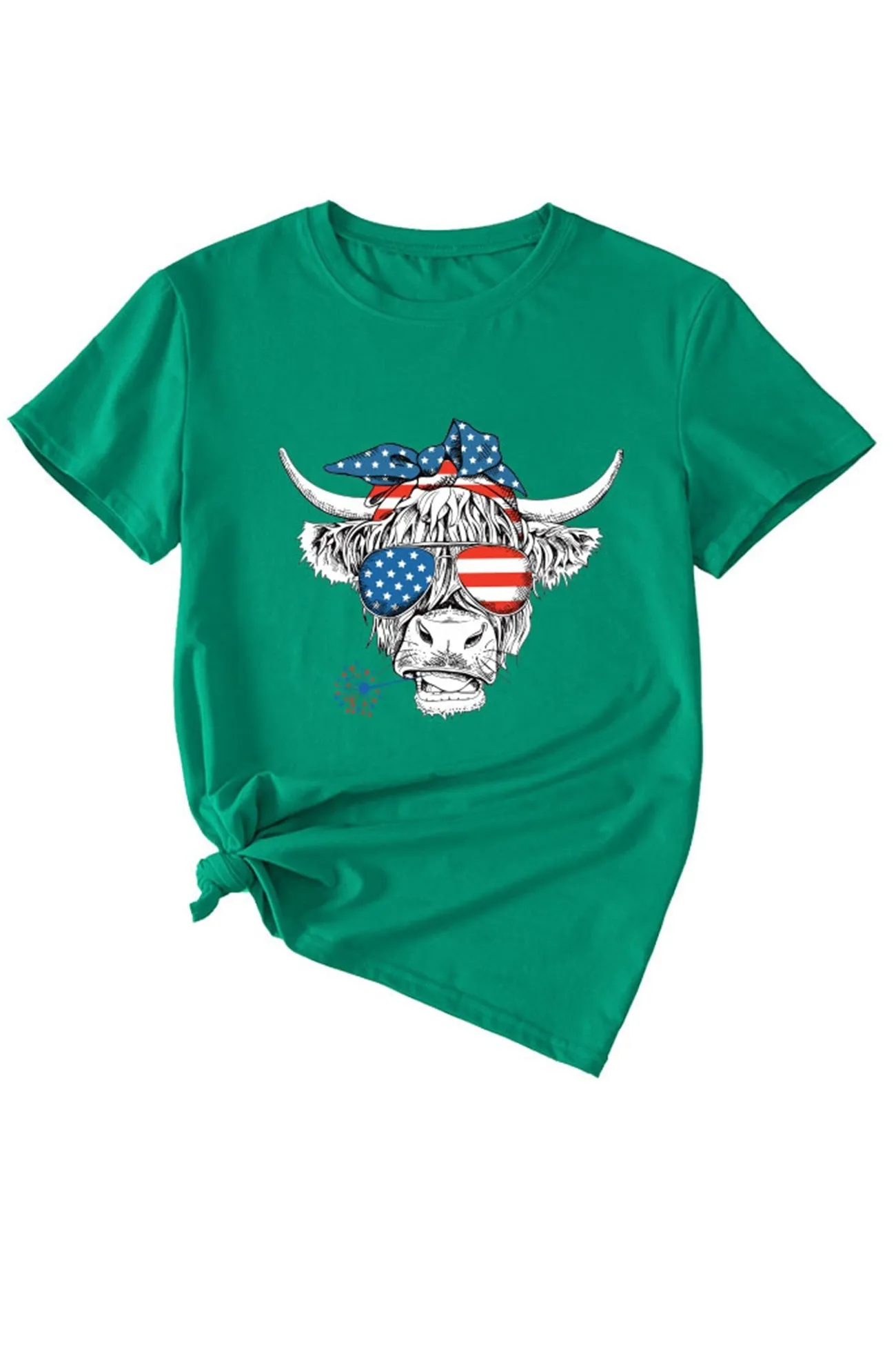 Bull Star Flag Print T-shirt