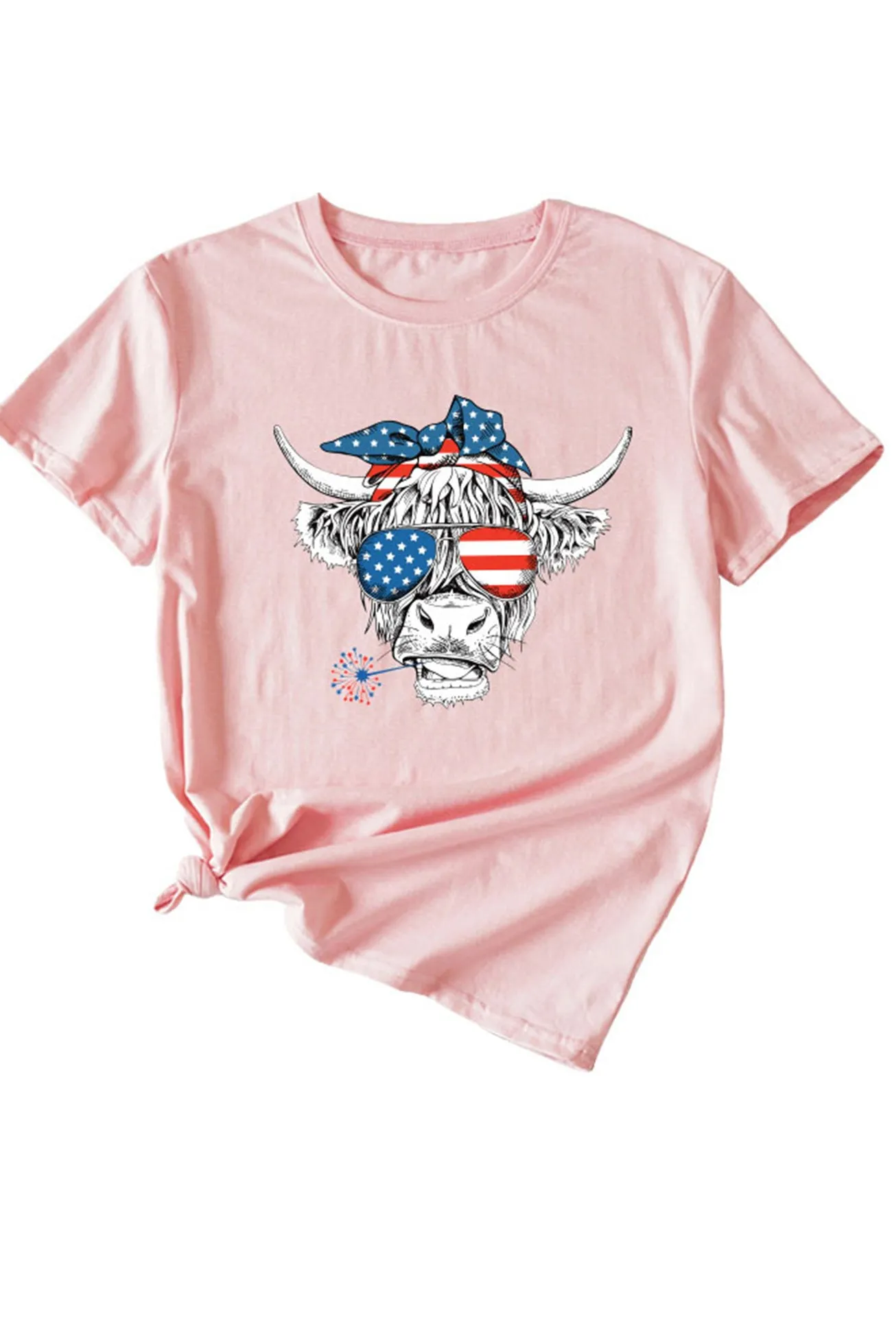 Bull Star Flag Print T-shirt