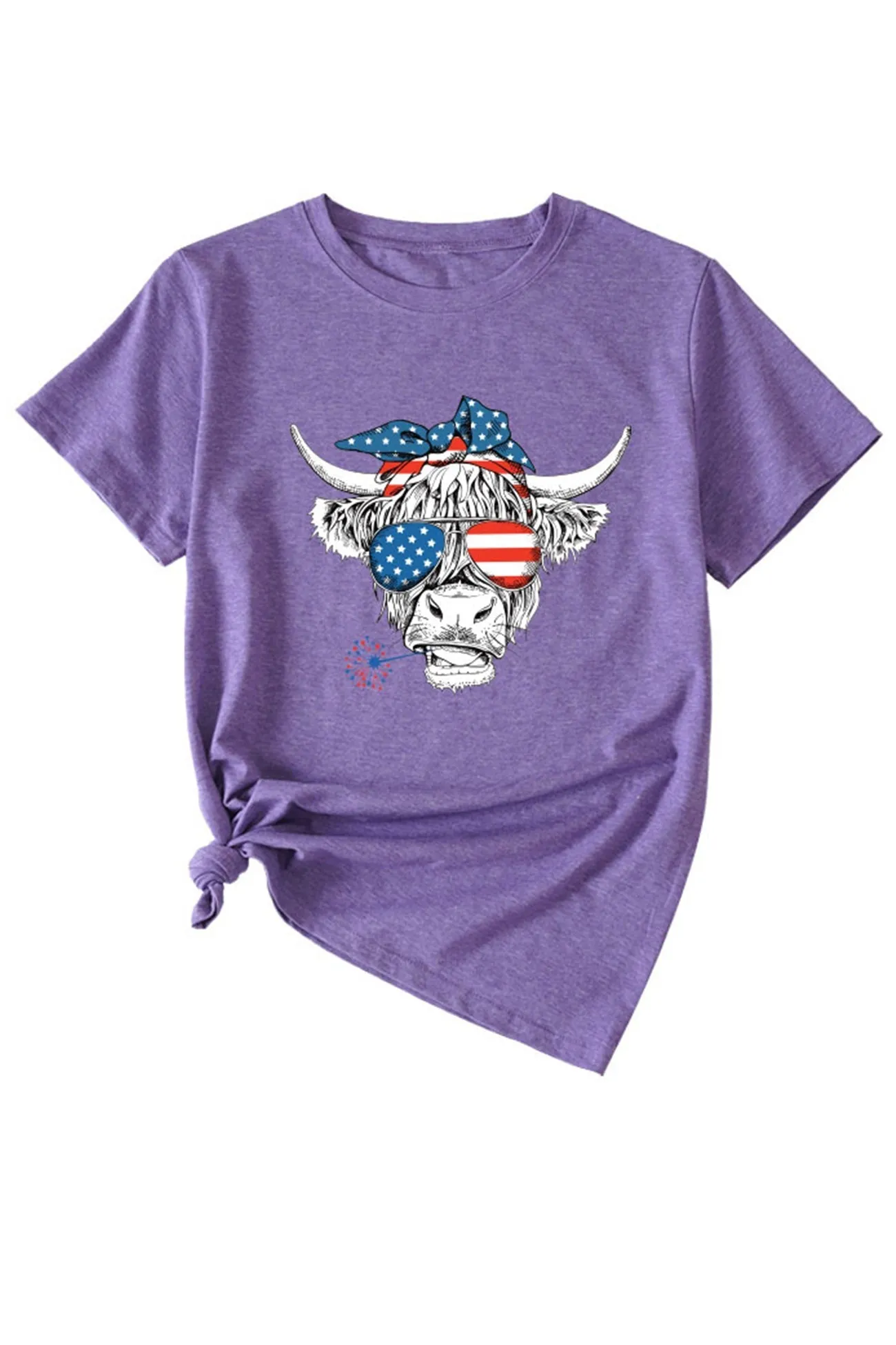 Bull Star Flag Print T-shirt