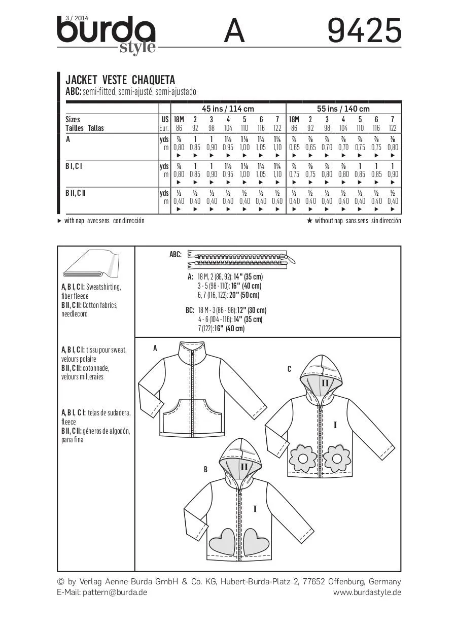 Burda Pattern 9425 (18M-7Yr)