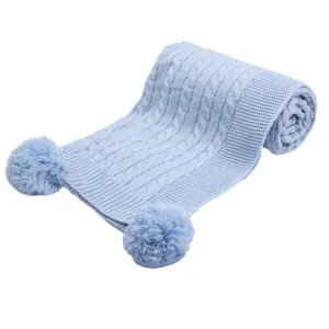 Cable Knit Wrap Blue - Soft Touch