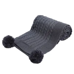 Cable Knit Wrap Steel Blue - Soft Touch