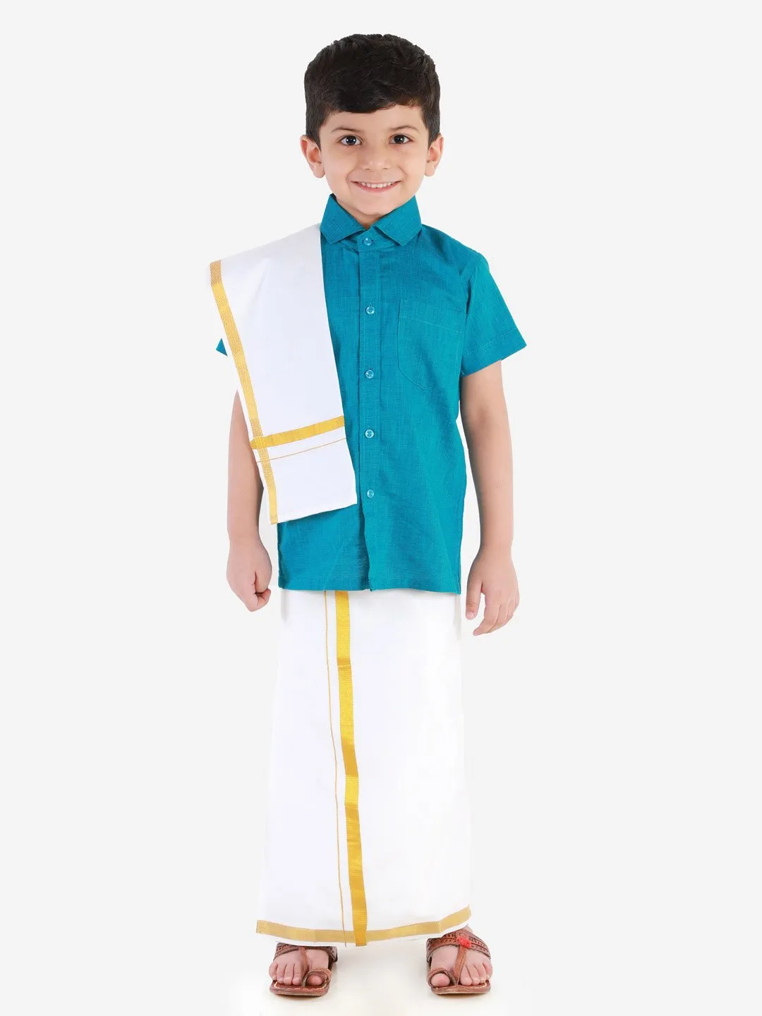 Cotton Short Sleeves Ethnic Shirt for Boys - JBN Creation