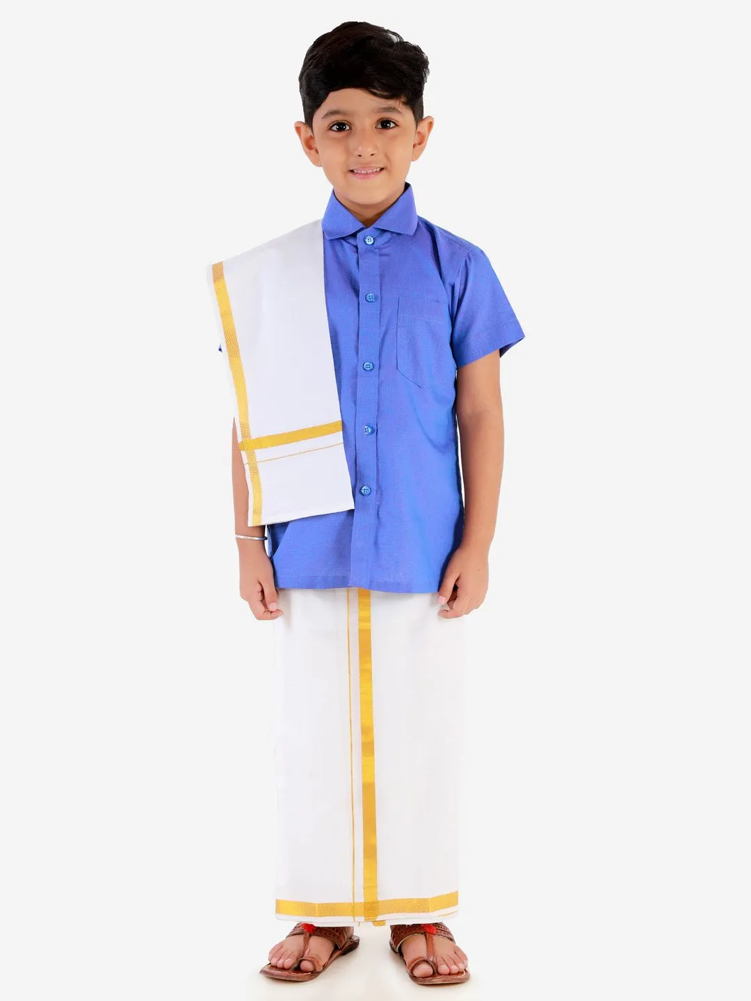 Cotton Short Sleeves Ethnic Shirt for Boys - JBN Creation