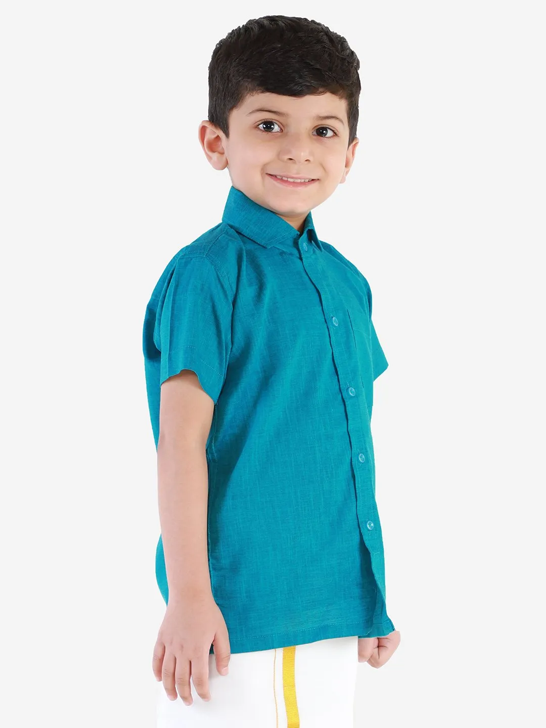 Cotton Short Sleeves Ethnic Shirt for Boys - JBN Creation