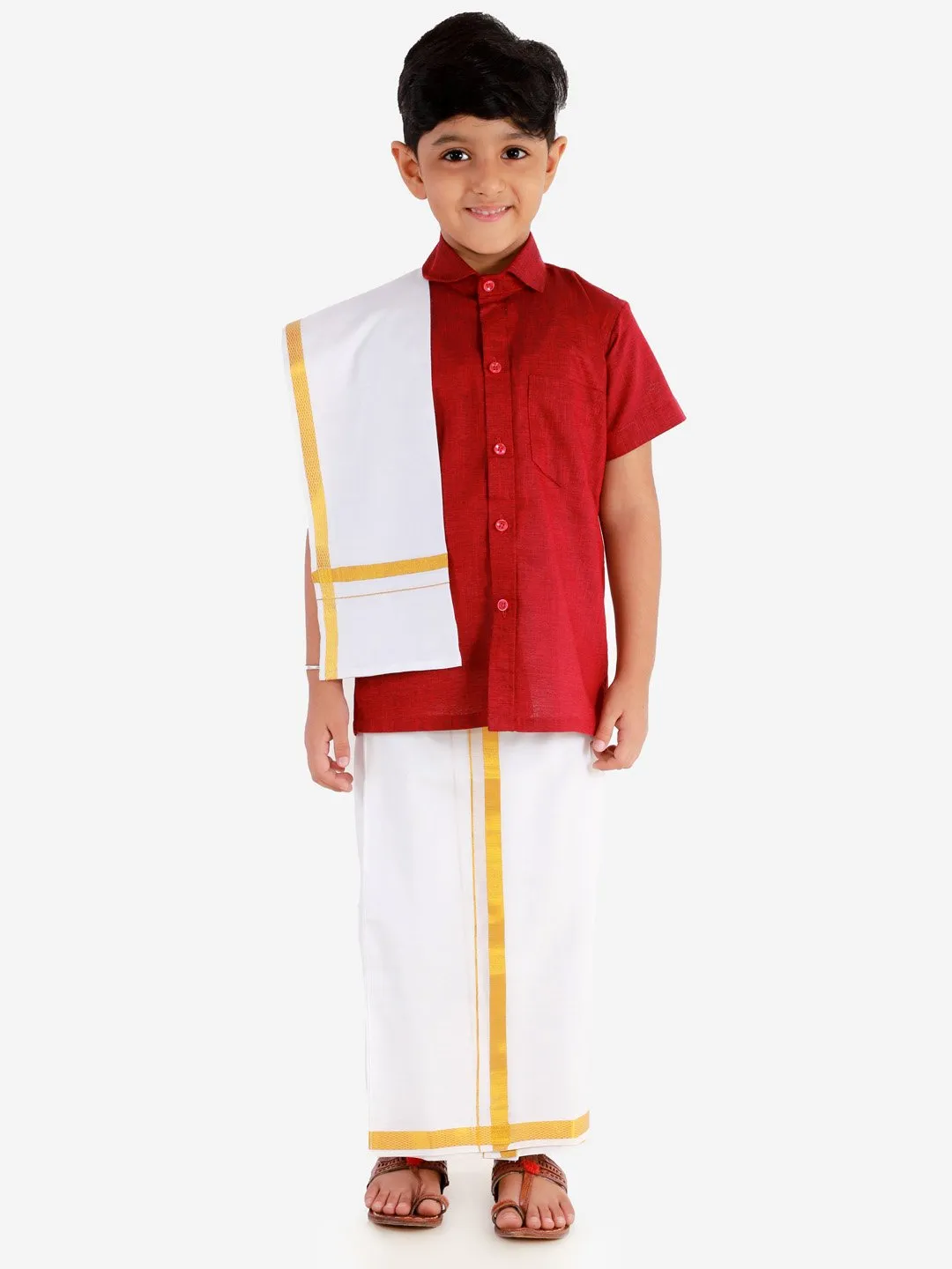 Cotton Short Sleeves Ethnic Shirt for Boys - JBN Creation