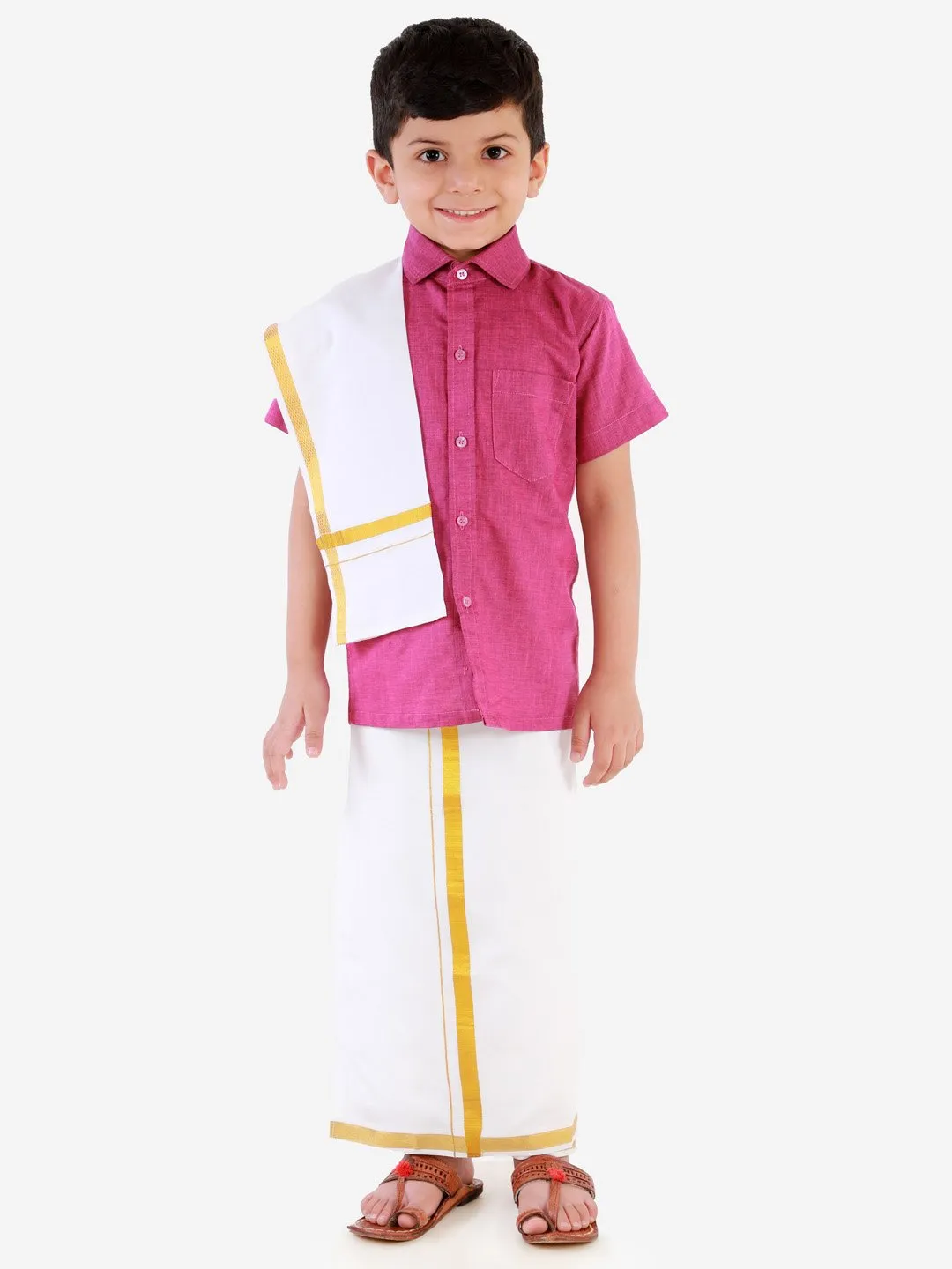 Cotton Short Sleeves Ethnic Shirt for Boys - JBN Creation