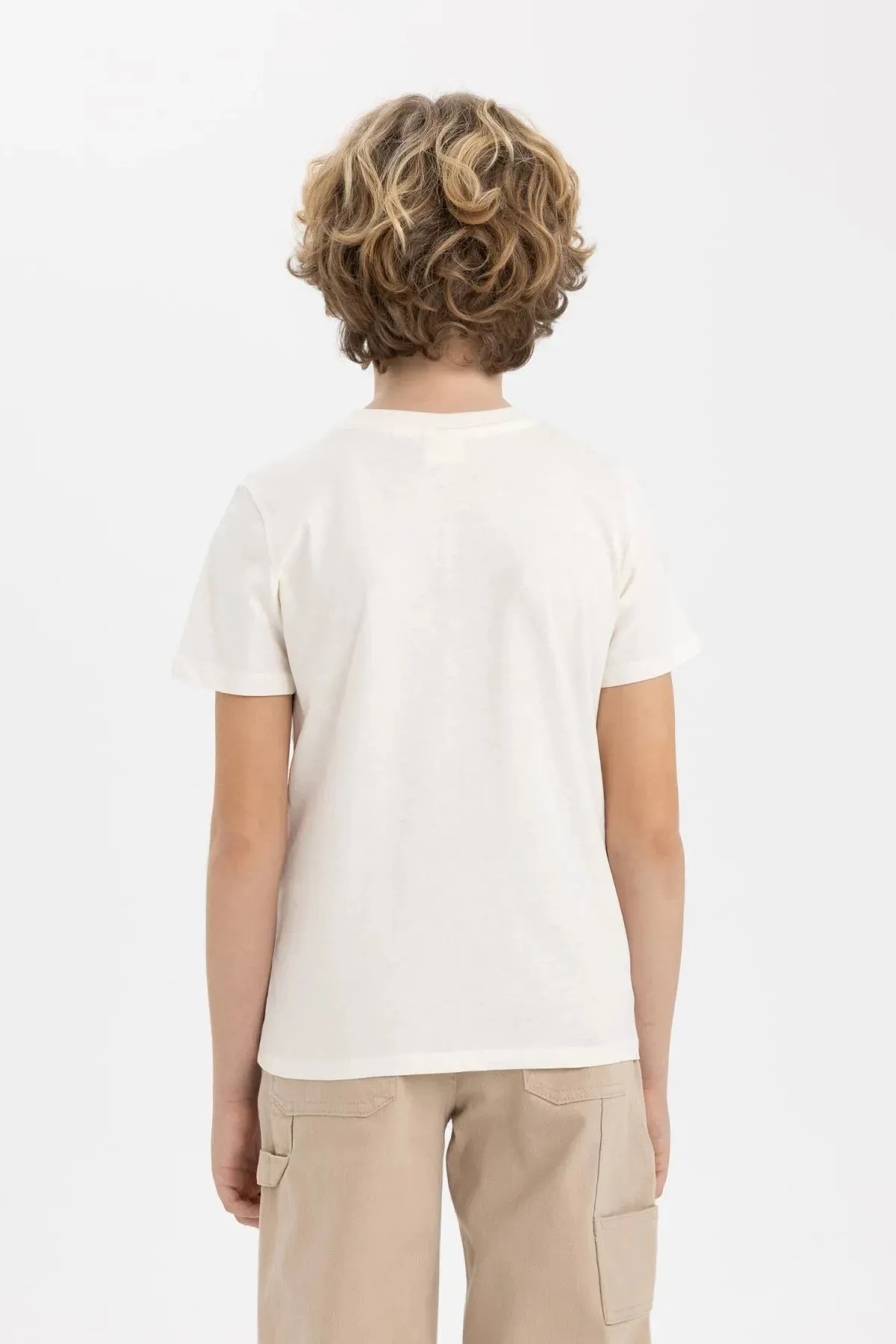 Defacto Boy's White Short Sleeve T-Shirt