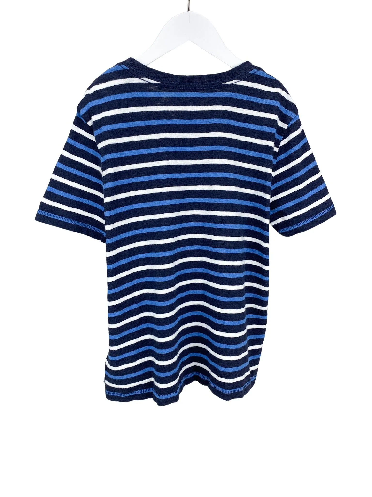 Gap Kids, Boys' Striped V-Neck Tee, Navy/Multi, Size M (8)