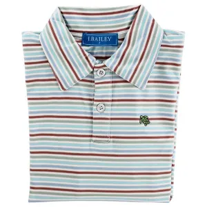 Harry L/S Striped Performance Polo-Rust