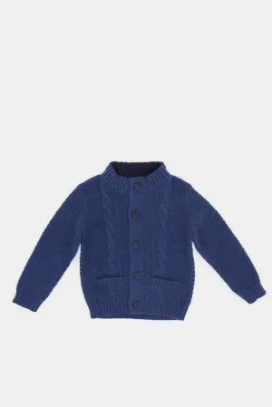 Infant Boys Navy Knitted Pullover