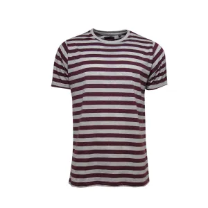 Jack & Danny's Striped Marl Crew Neck T-shirt - Wine