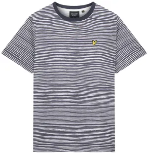 Lyle and Scott Mens Breton Stripe T Shirt Dark Navy Cove