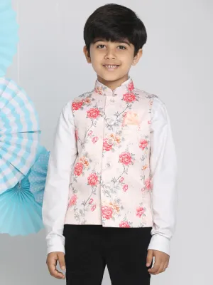 Multi-Color Floral Printed Nehru Jacket for Boys - Vastramay Boys