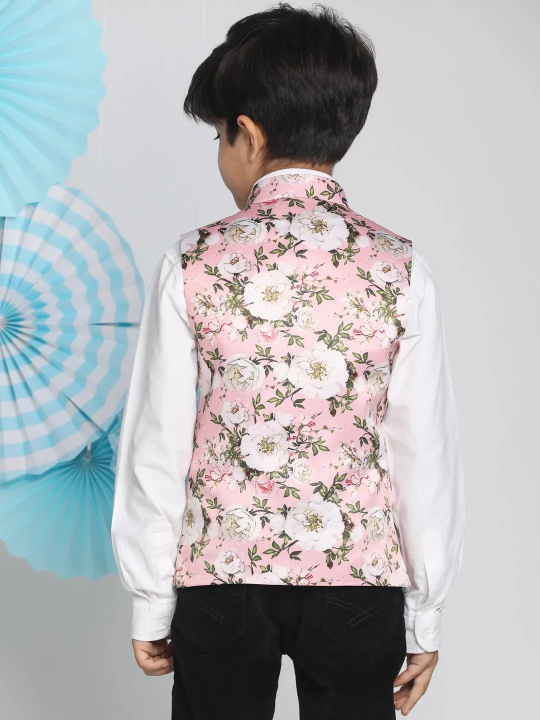 Multi-Color Floral Printed Nehru Jacket for Boys - Vastramay Boys