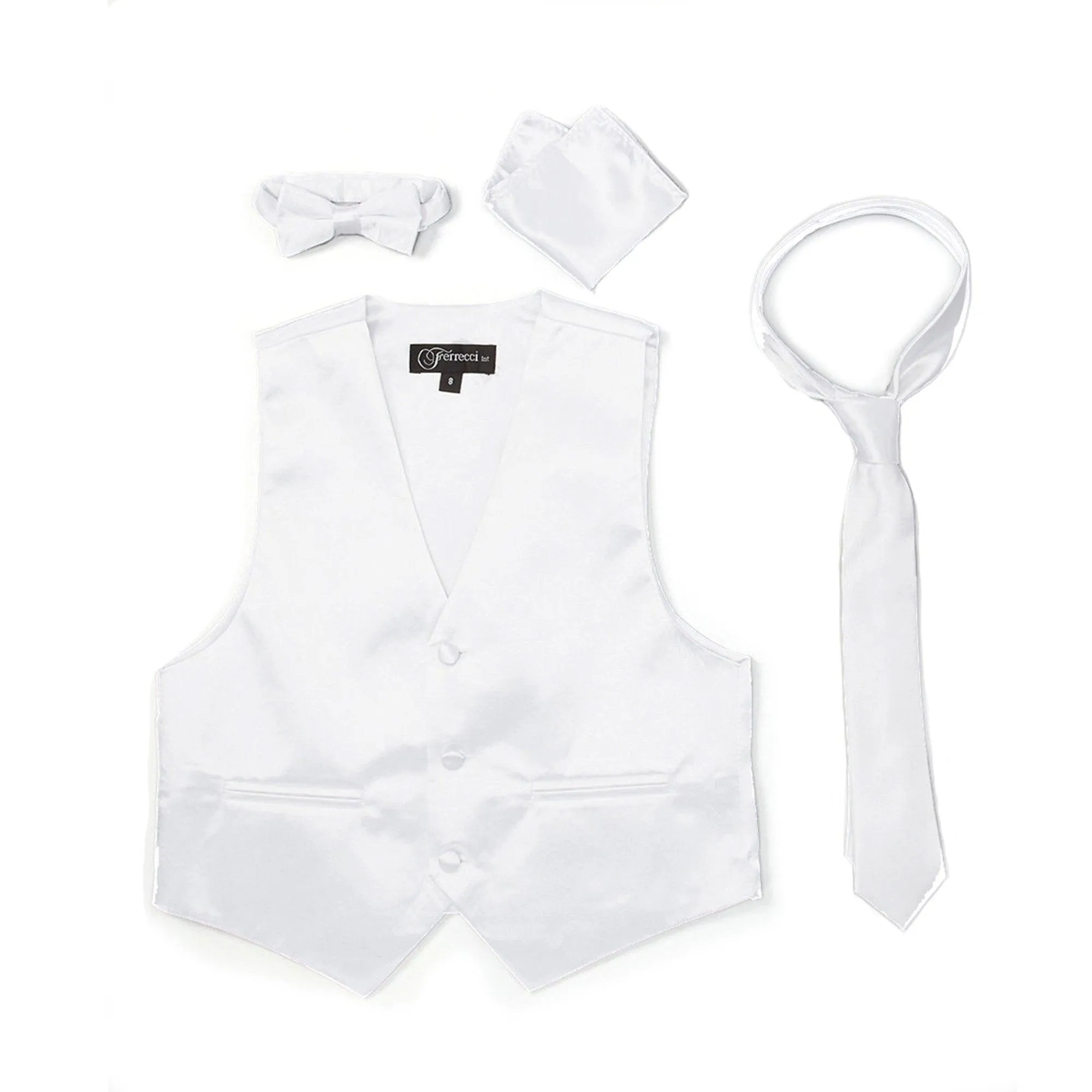 Premium Boys White Solid Vest 600