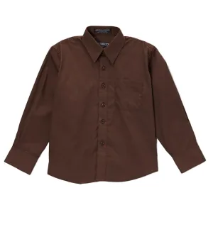 Premium Solid Cotton Blend Brown Shirt