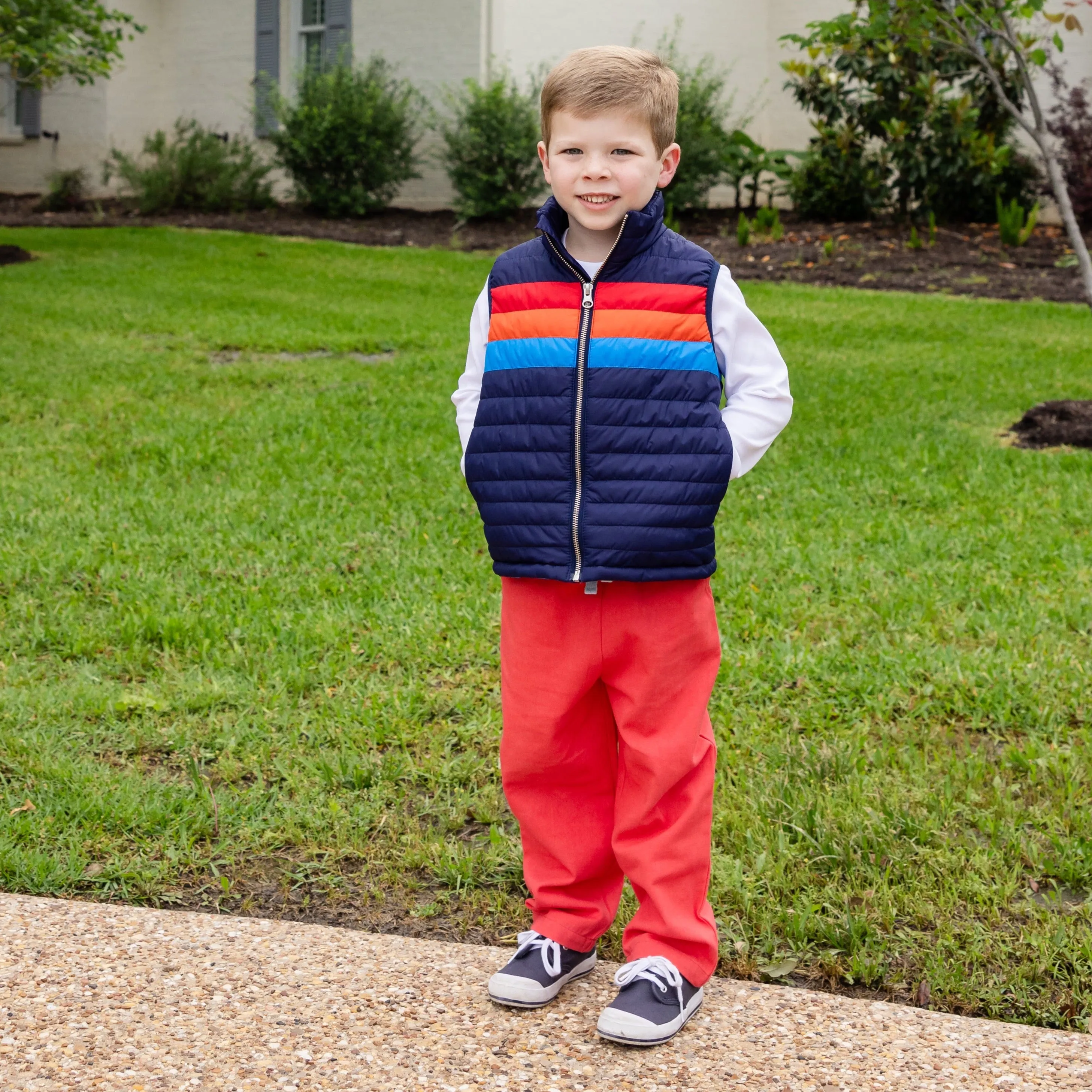 Puffer Vest - Navy Colorblock