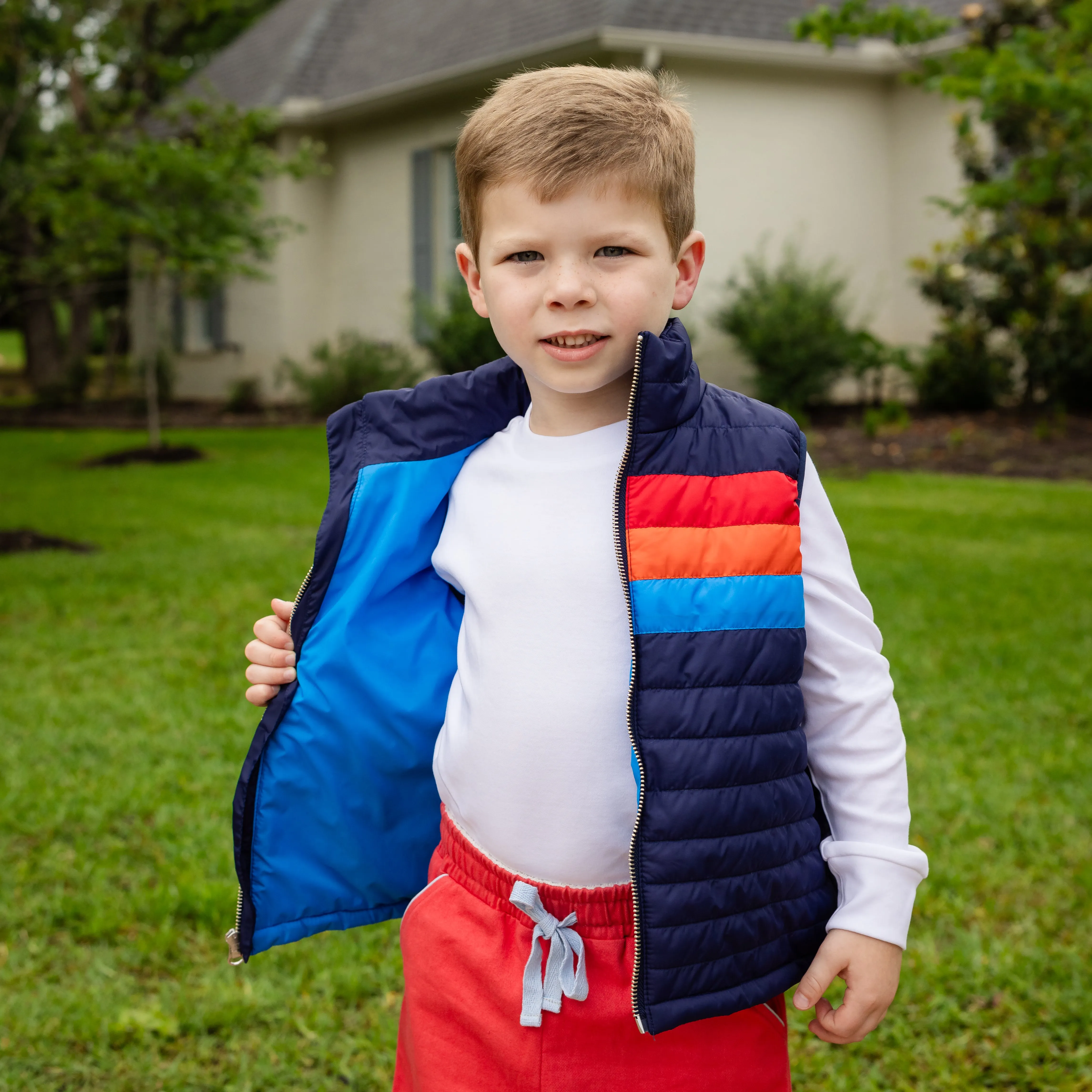 Puffer Vest - Navy Colorblock