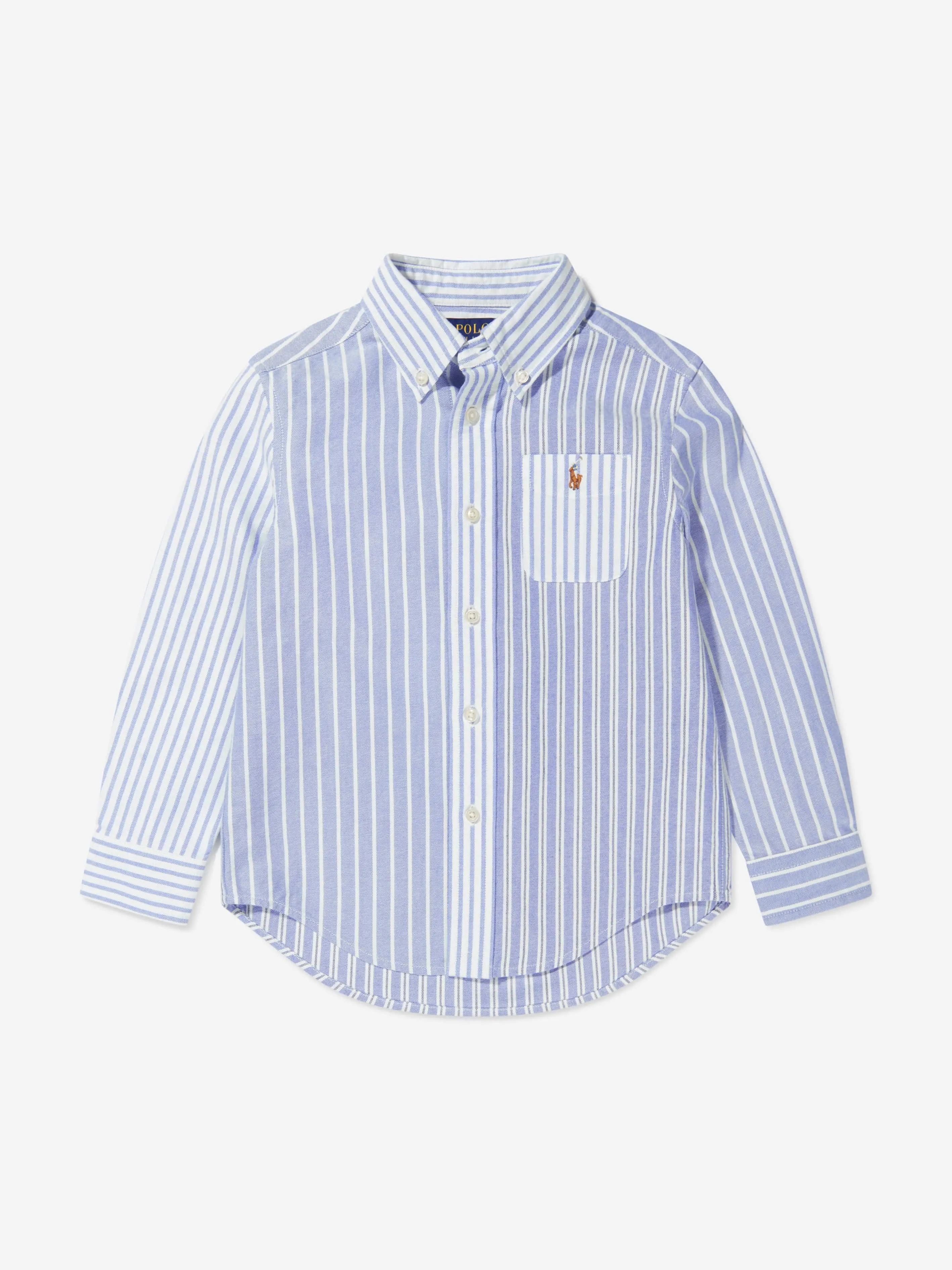 Ralph Lauren Boys Striped Oxford Shirt in Blue