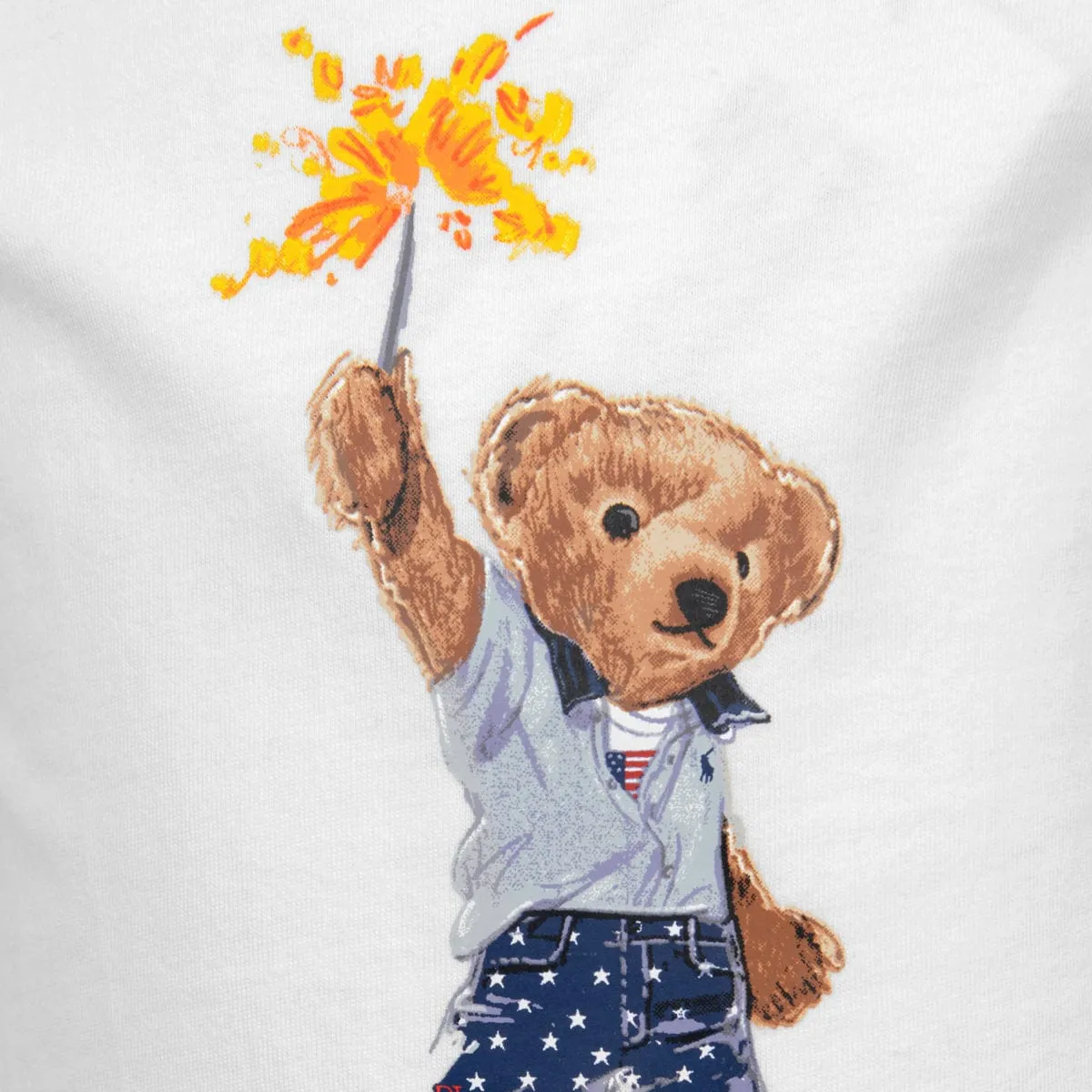 Ralph Lauren Boys White Cotton Polo Bear T-Shirt