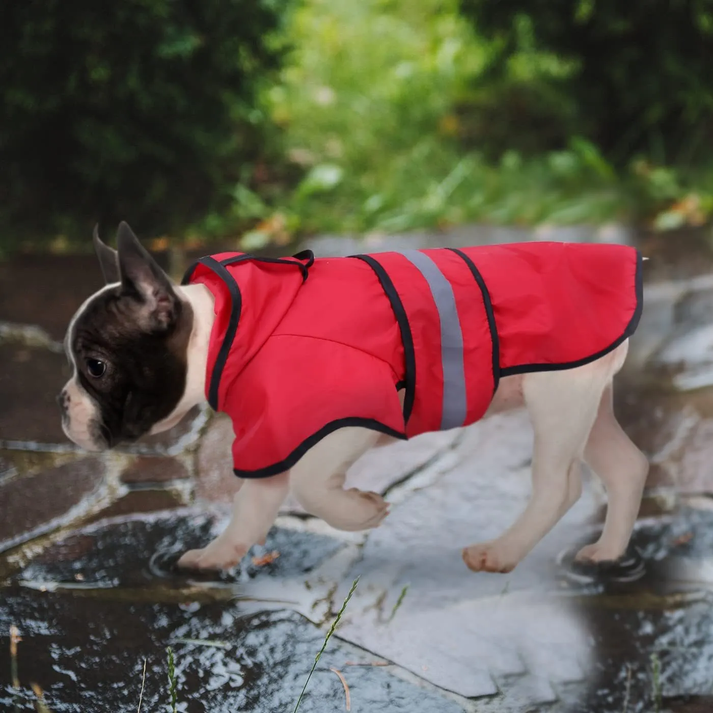 Reflective Adjustable Hooded Raincoat for Dogs